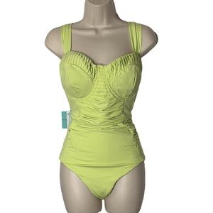 Robyn Lawley Wild Zodiac One Piece Swimsuit, Size US 18, Limocello Lime Green